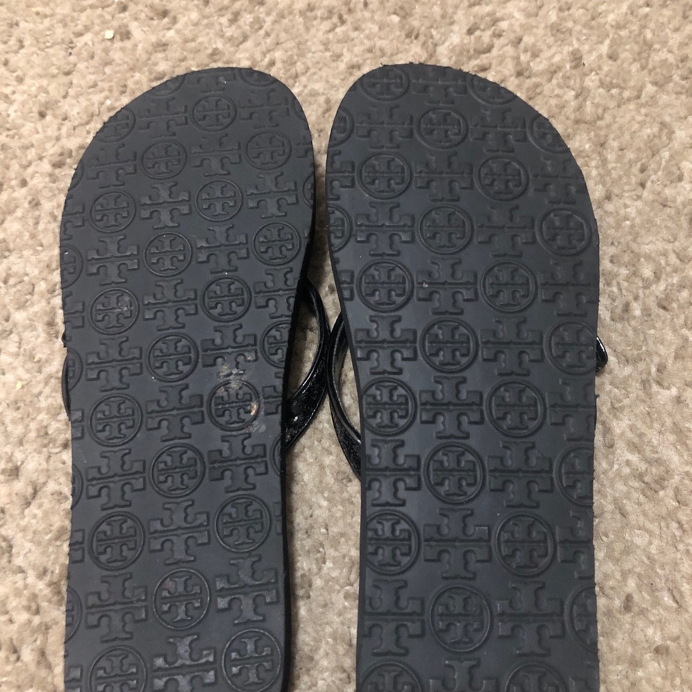 Tory Burch Black Patent Jelly Bow Flip Sandals( Sparkles)Size 7Great conditions - Picture 5 of 5